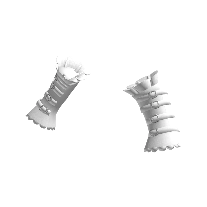 Gothic Lace Arm Warmers w Buckles White