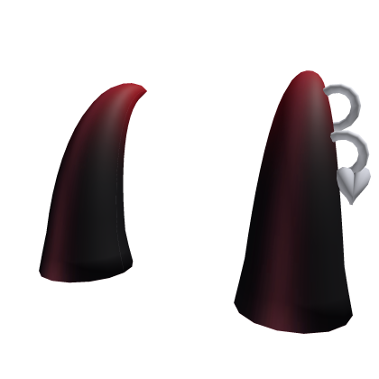 Black Red Demon Horns Piercing Goth Halloween