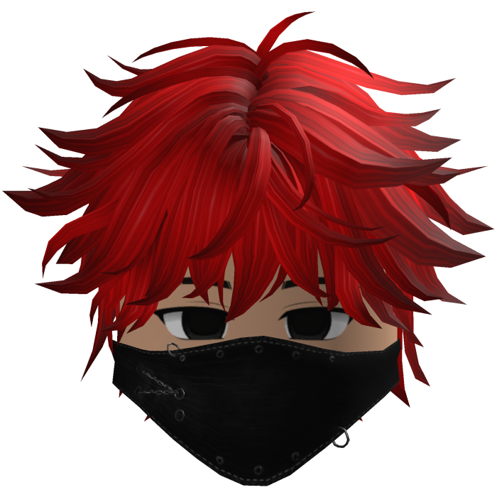 Cute Emo Boy Mask Black Y2K emo ( red )