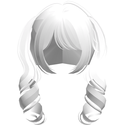 ♡ swirly cute anime moe pigtails (white) Roblox item