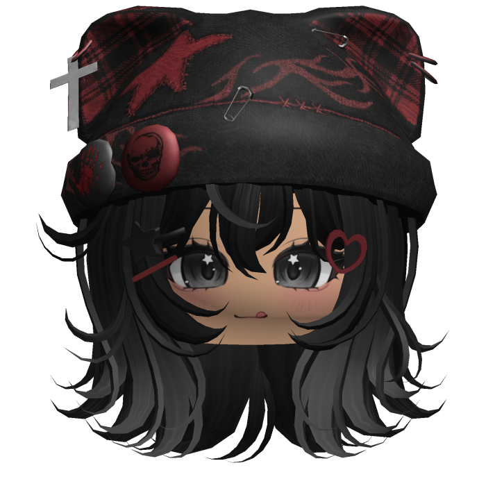 Black Streetwear Y2K Beanie Girl Hair