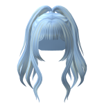 Pastel Blue High Anime Ponytail