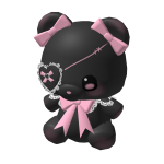 🍀Black Bear Plushie w Pink Ribbon