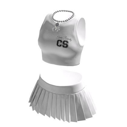 White Tank Top Mini Pleated Skirt Necklace Outfit thumbnail