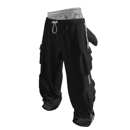 💗SAGGING CARGO TRACK PANTS_BLACK