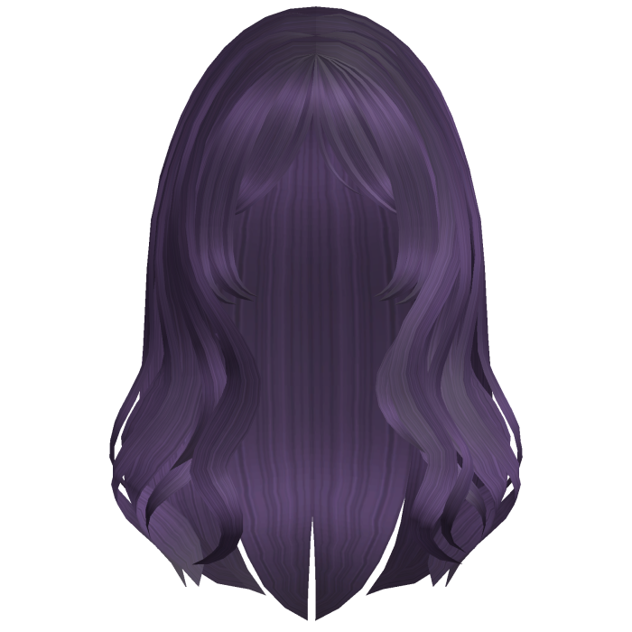 Preppy Wavy Hair w/ Curtain Bangs (Purple)