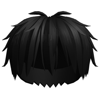 Stylish Messy Spiky Anime Boys Emo Hair StarkBlack Roblox item