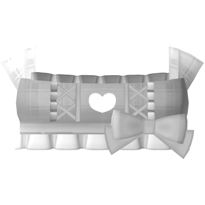 ✙ cutesy white heart plaid ruffled bow crop top