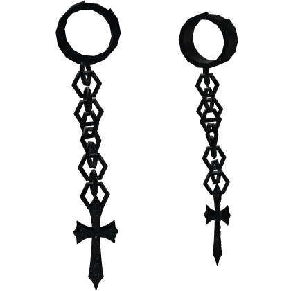y2k cross earrings in black | Roblox Item - Rolimon's