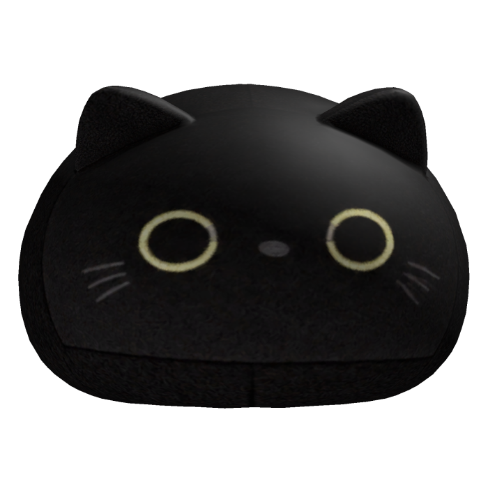 Cute Black Cat Plushie Resting on Your Head