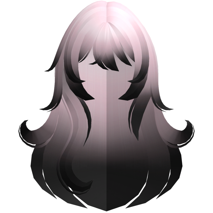 kawaii fluffy messy long anime hair pink black