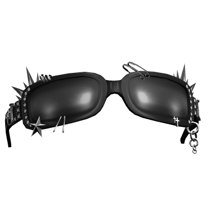 Raised Spikey Y2k Glasses (Black)