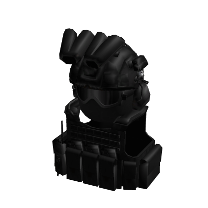 Black Military Helmet w Mask, Goggles And Vest thumbnail