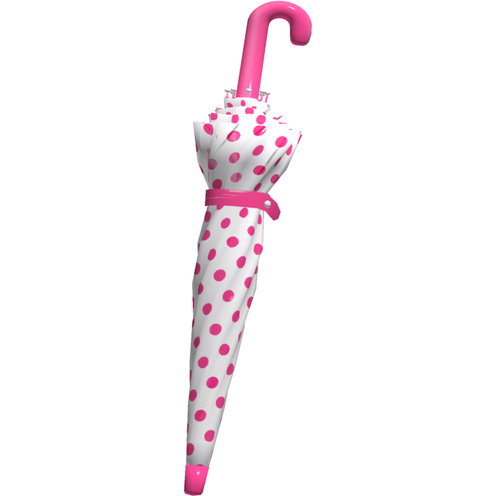 ♡ harajuku white & pink polka dot waist umbrella 