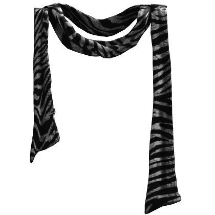 Zebra Print Distressed Emo/Vkei Scarf 1.0 thumbnail