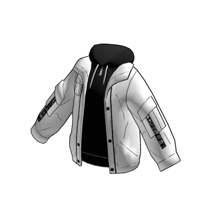 Toon Bag Jacket Hoodie Black White