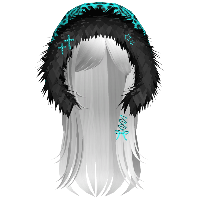 Cyan Leopard Hood Girl White
