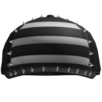 Black Striped Cap with Spikes 