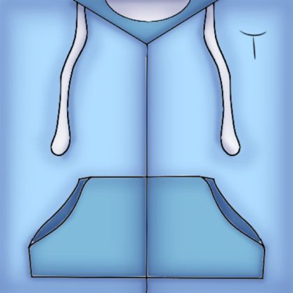 Basic_hoodie_style_LIghtBlue_w/WhiteT Roblox decal