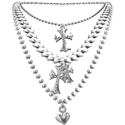 Cross Layered Silver Necklace