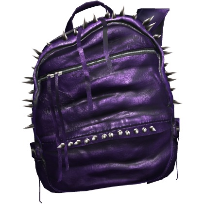 Off Shoulder Purple Spiked Leather Backpack