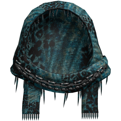 1.0 cyan punk vkei chained hood headscarf wrap Roblox item