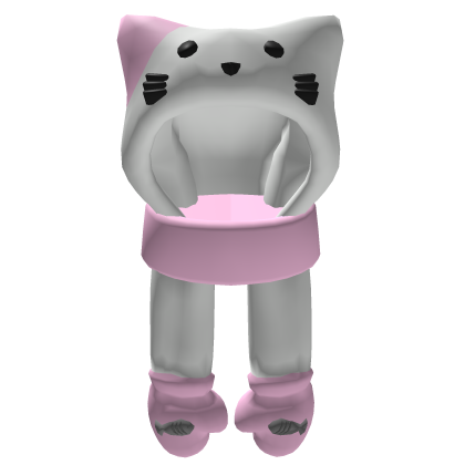 Cute Kawaii Pink Cat Neko Hood Scarf Roblox item