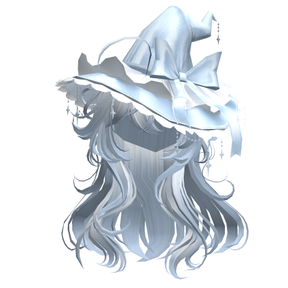 Anime Girl Hair w/Witch Hat (Sky Blue) Roblox item