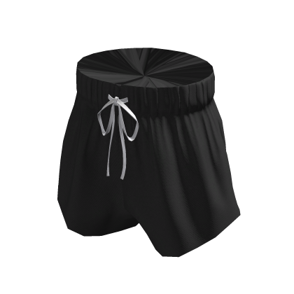 Cotton High-Waisted Shorts - Black thumbnail