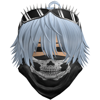 Emo Vkei Skull Bandana Hair Sky Blue Roblox item