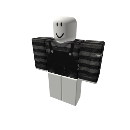 Black Overalls Gray Grunge Striped Sweater Roblox