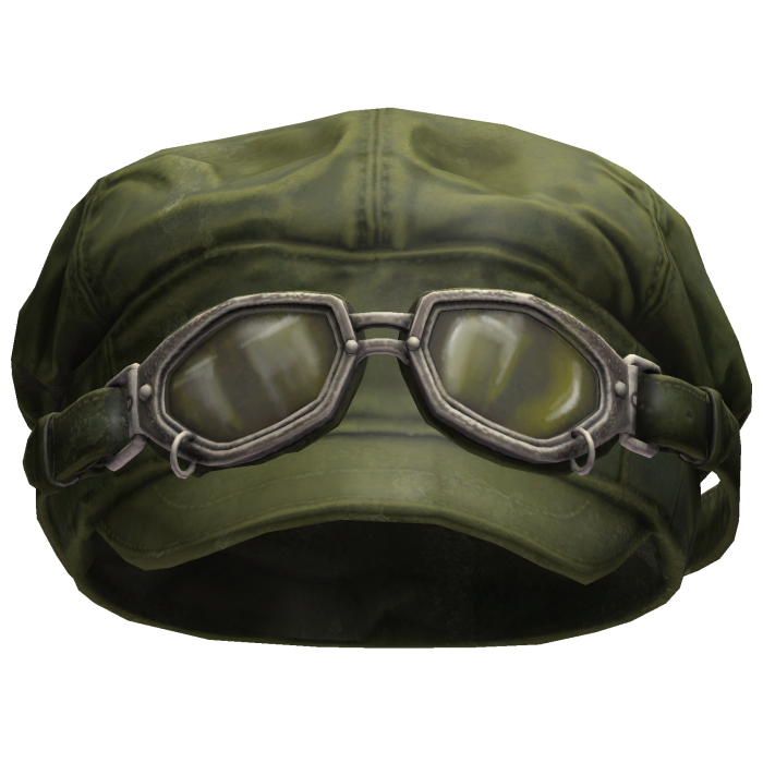 Olive Leather Aviator Hat with Goggles