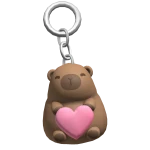 Valentines Capybara Keychain