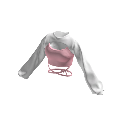 White/Pink Bandage Crop Top