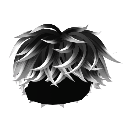 Black to White Fluffy Messy Hair