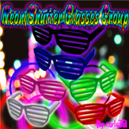 Neon Shutter Glasses Group Icon Roblox decal