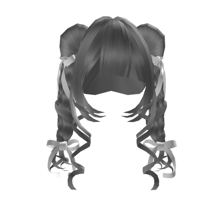 Silver Doll Pigtails With White Bows