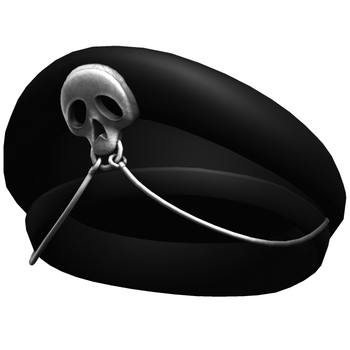 black skull chain cadet cap
