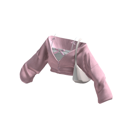 🎀 Soft Ribbon Cardigan Pink🎀