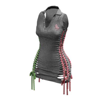 Braided Cutout Sleeveless Polo (Heathered)