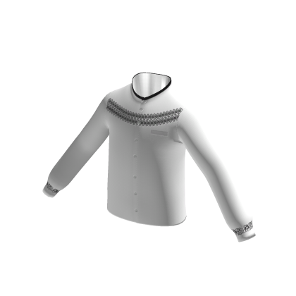 Baju Muslim Motif 2 White (Islamic Shirt)