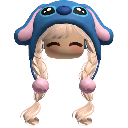 Blue Alien Beanie W/ Windy Braids&Face (Blonde) thumbnail