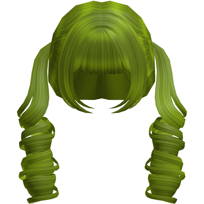 Brat Green Curly Pig Tail Girl Hair