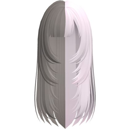 adorable long layered hime bang hair ash/pink