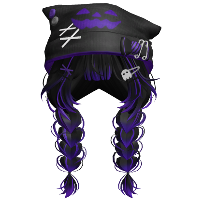 🍀Cute Braided Hair w Halloween Beanie Roblox item