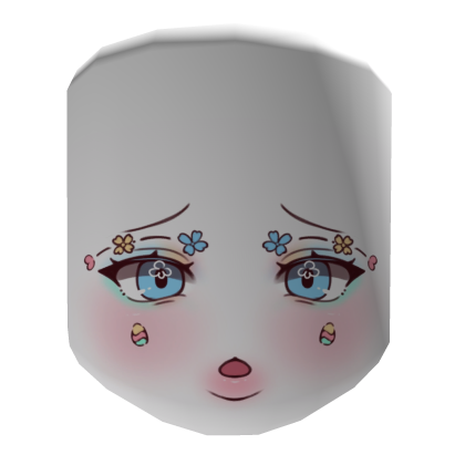 Cute Blue Flower Easter Eggs Makeup Gasp Face Roblox item
