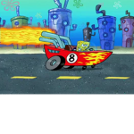 Sponge bob driven a car
