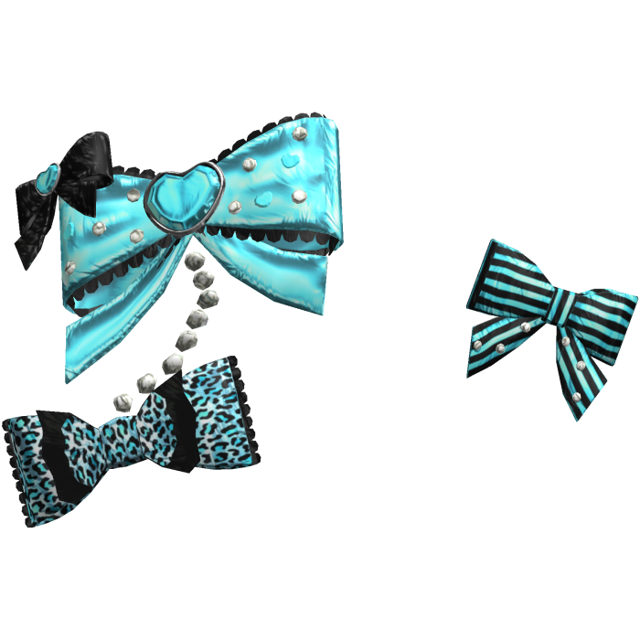 Cute Decora Gyaru Charm Pearl Bows (Teal)