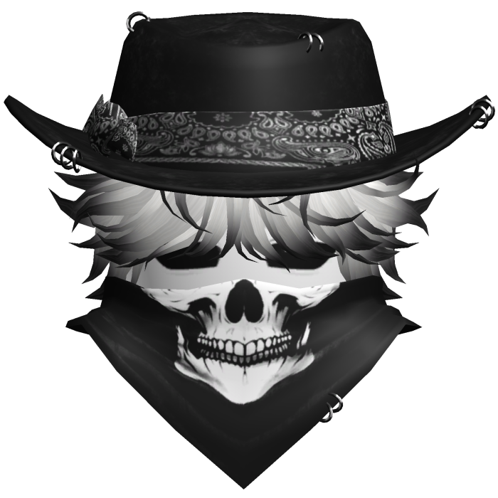 Gothic Cowboy Bandit w/ Neckscarf & Cowboy Hat