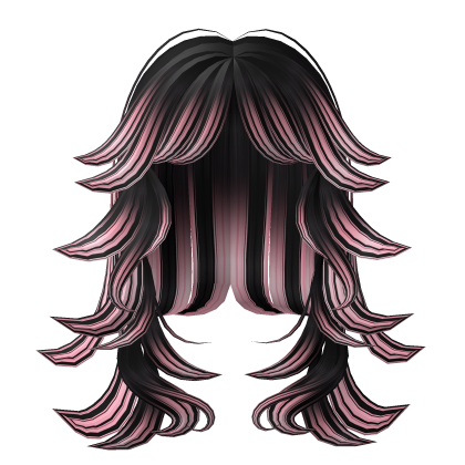 long y2k aesthetic emo black pink messy girl hair Roblox item
